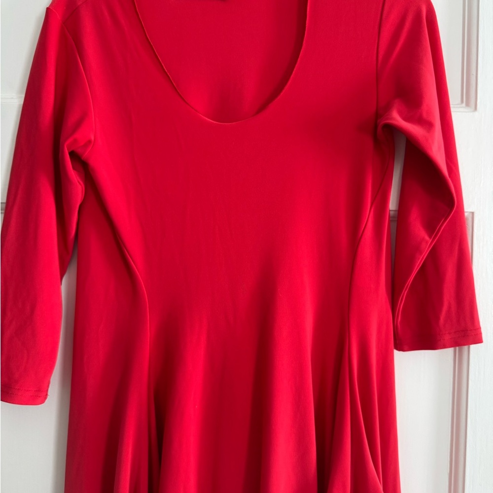 Sympli Asymmetrical Red Dress - Picture 2 of 5